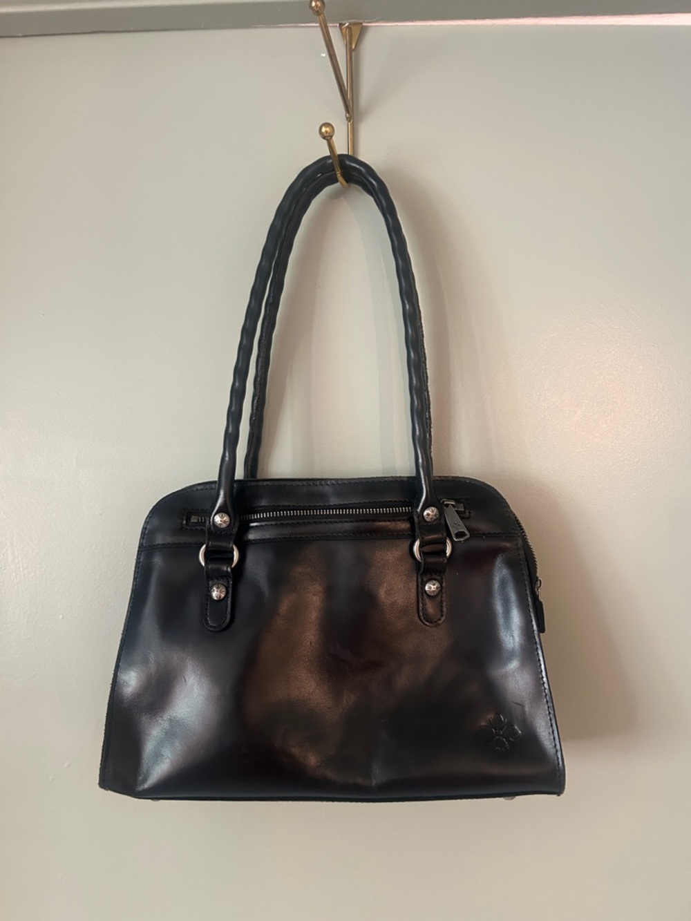 Patricia Nash Heritage Collection Calvi leather satchel black.